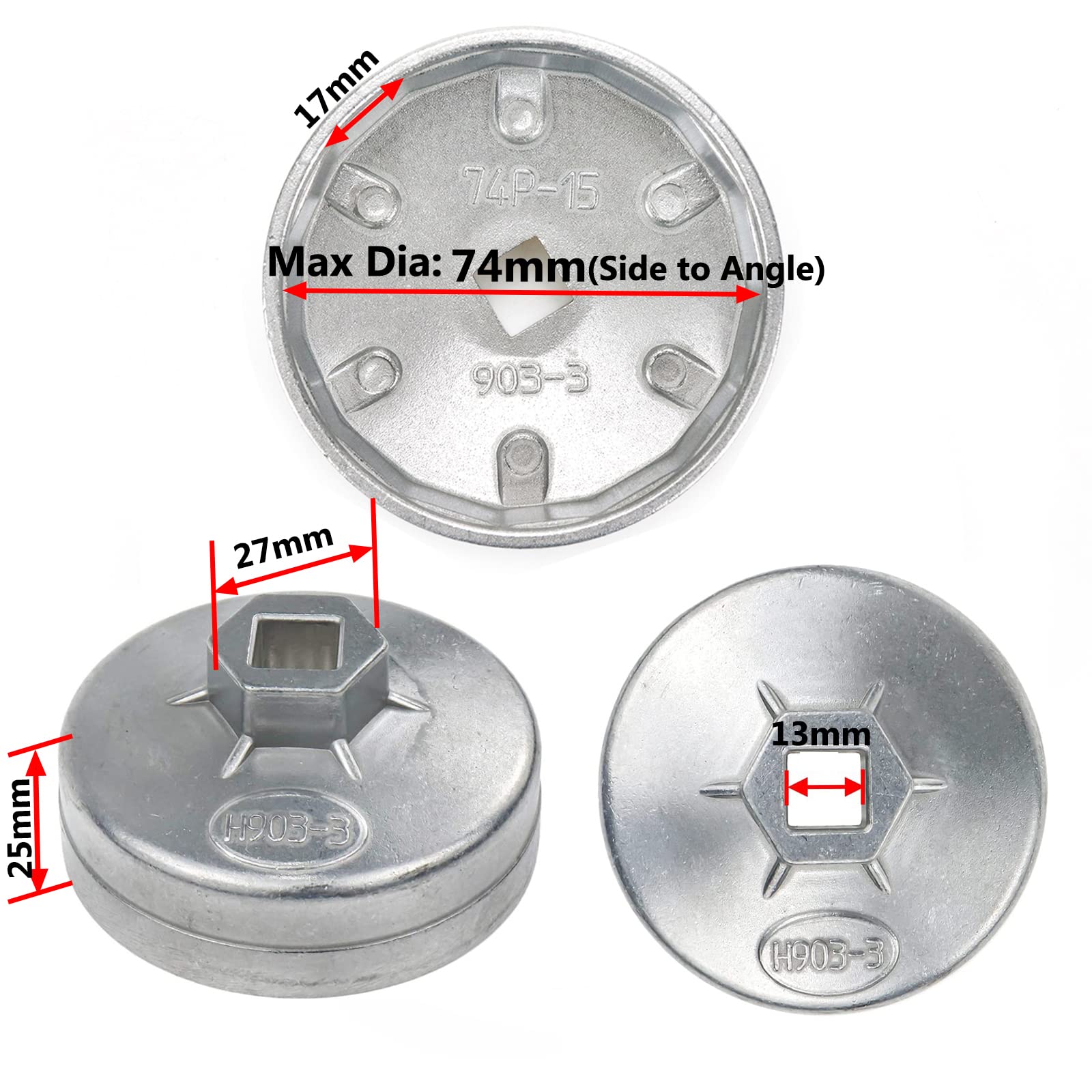 Amazon.com: Rannb 74mm Max Inside Dia 15 Flutes End Cap Oil Filter